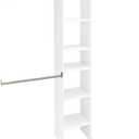 ClosetMaid SuiteSymphony Small Closet Organizer Starter Kit with Tower and 3 Hang Rods, Shelves, Adjustable, Customizable Wardrobe Organizer System, Reach-In or Walk-In Closets, Pure White