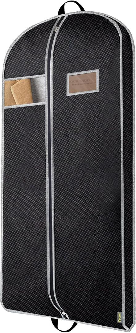 BALEINE 1PK Heavy Duty Garment Bag with Shoe Storage Travel Bag for Dresses, Suit, Coats Travel Essential (43", Black)
