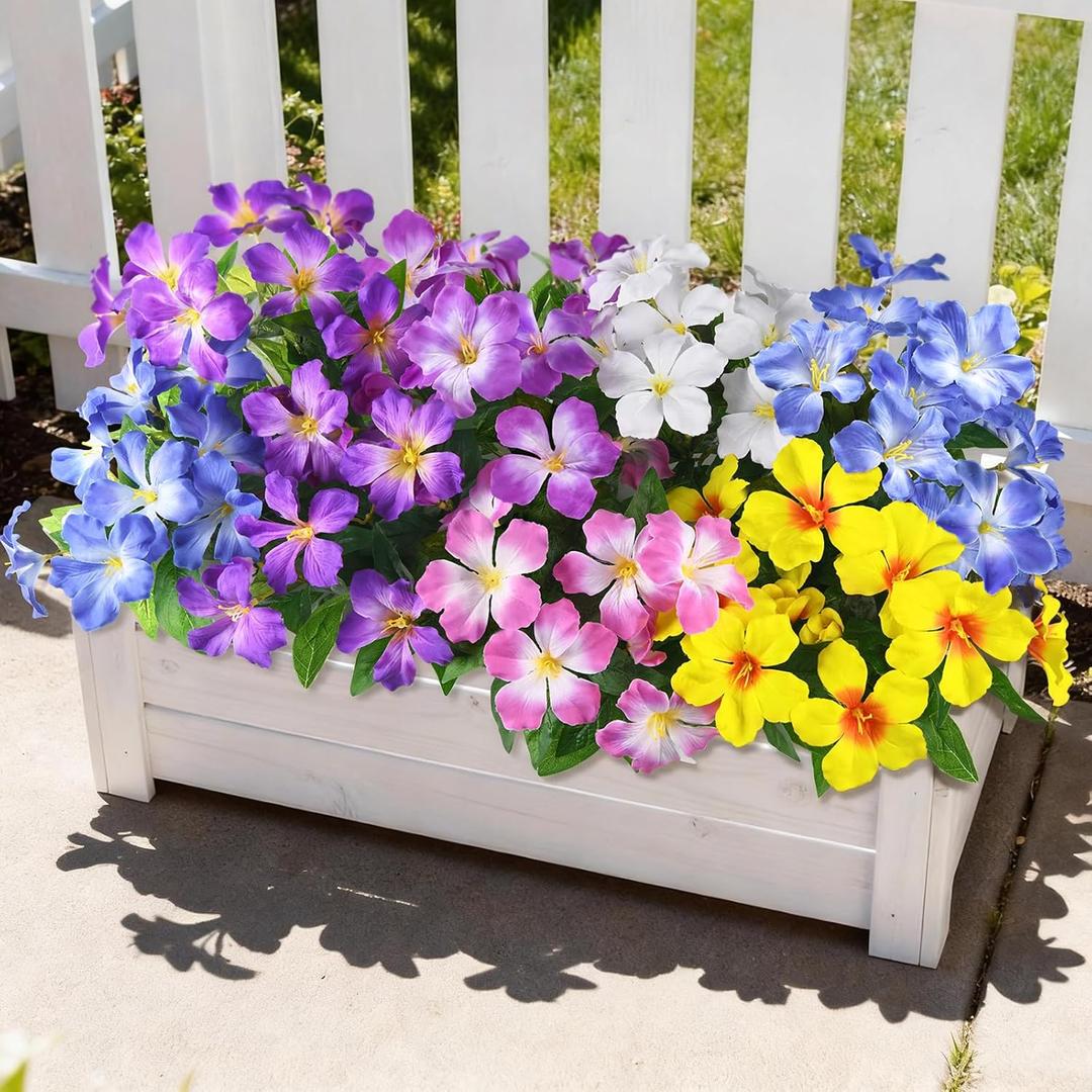 Homsunny Artificial Flowers for Outdoor, Fake Silk Flowers UV Resistant, Realistic Faux Plants Flowers for Front Door Porch Planter Patio Yard Garden Spring Decor