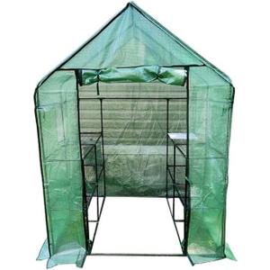 Garden Winds Custom Fit Replacement Cover Compatible with The Ohuhu Y21-80401-13 4.8' x 4.8' Portable Walk in Instant Pop Up Greenhouse Zipper Entry Door Mesh Side Windows - PE Fabric - Green