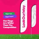 LookOurWay Feather Flag Banner - 12 Feet Tall Advertising Flags for Outdoor Business and Events Promotion - Swooper Flag Only - Solid Color Flags - Purple (10M1200108)