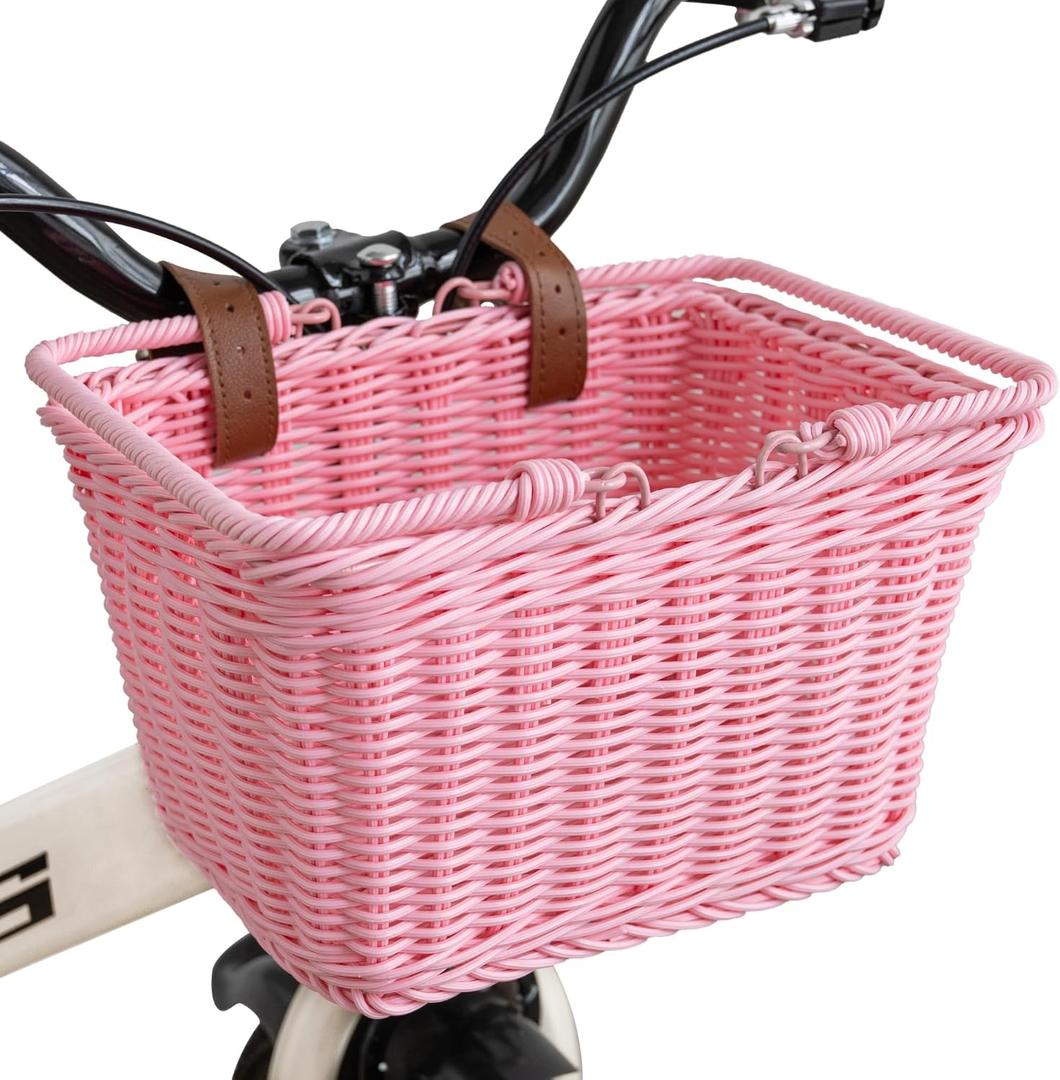 GRANNY SAYS Kids Bike Basket, Front Bicycle Bike Baskets for Kids, Small Wicker Bike Basket for Boys and Girls, Small Wicker Basket for Bike, 1-Pack