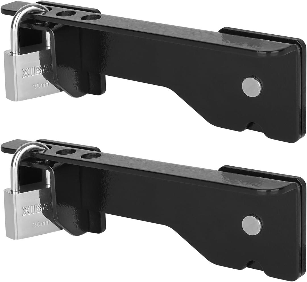 Kryonix 7.5" Flip Gate Latch Lock with 3 Hole, Heavy Duty Carbon Steel Door Latch for Outdoor Wooden Fence, 180Adjustable Double Gate Latch for Sliding Swing Open Gate,Barn Door (2PCS-Upgraded)