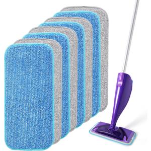 Microfiber Mop Pads Compatible with WetJet, Reusable Wet and Dry Replacement Pads Swiffer Wet Pads for All Floor Types Cleaning (8 Pack)