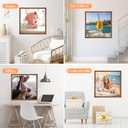 18x18 Wood Frame Brown, Rustic Natural Wooden 18x18in Poster Picture Frame, Distressed 18 x 18inch Woodgrain Gallery Photo Frame with HD Plexiglass, Horizontal Vertical Wall Mounting Display 1pcs