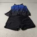 Arolina Tankini Swimsuits for Women Tummy Control Two Piece Bathing Suits Flowy Swim Tops with Boy Shorts, Blue/Black, L