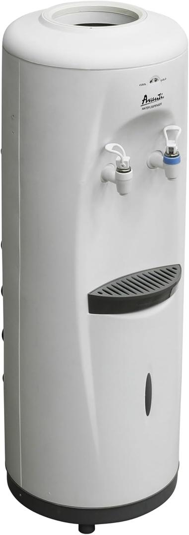 Avanti Water Cooler Dispenser Top Loading, Holds 3 & 5 Gallon Bottles with Stainless Steel Reservoir, Cold and Room Temperature, Perfect for Homes, Kitchens, Offices, Dorms, White