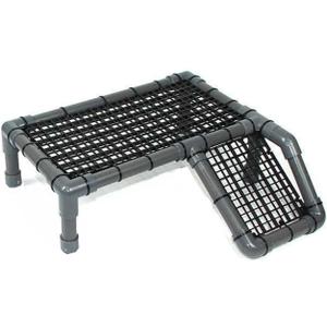 Standing Turtle Basking Platform, Plastic Short Legs Turtle Floating Platform for Low Water Level Tank, 14" Width Resting Area, Docks for Basking with DIY PVC Pipes, Ramp for Reptile Frog Terrapin