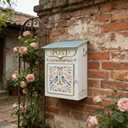 Z² BellaDecor Vintage Wall Mount Mailboxes for Outside House Decor, White, The mail boxes for house outside are Height 12.2 inch, Width 8.9 Inch