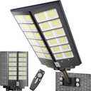 9000W Solar Street Light Solar Street Lights Outdoor 120000LM, Commercial Parking Lot Light 7000K,Flood Outdoor Lights IP66 Waterproof with Motion Sensor, (Black)