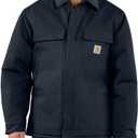 Carhartt Mens Loose Fit Firm Duck Insulated Traditional Coat Work Utility Outerwear, Dark Navy, Large US