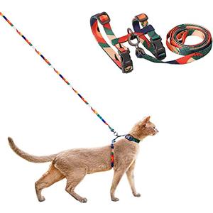 pidan Cat Harness and Leash Set, Cats Escape Proof - Adjustable Kitten Harness for Large Small Cats, Lightweight Soft Walking Travel Petsafe Harness（(Multicolor-M Size）