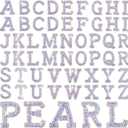 52 Pcs Self Adhesive Pearl Rhinestone Letter Patches Rhinestone A-z Glitter Pearl Sew on Patches Bling Letter Sticker Appliques Fabric Craft for DIY Clothes Bags Hats(Delicate Style)