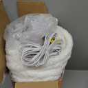 Bearhug Electric Blanket King Size 100" x 90", Dual Controller Heated Blanket, White Flower Patterns Faux Fur & Warm Sherpa, 10-Heat Levels & 1-12H Auto Off,ETL, Machine Washable