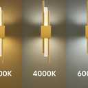Modern Golden LED Wall Sconce, Geometric Metal and Acrylic Vertical Wall Lamp, Minimalist LED Light for Bedroom, Living Room, Hallway – 8 W, 48 cm, 3 Light Shades (Gold-Left)