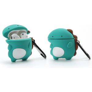2 x 3D Cute Dinosaur Case for Airpod 2nd/Airpod 1st,3D Cute Cartoon Soft Case,Kids Teens Boys Girls Women Lovely Character Dinosaur with Keychain for Airpod 1st&2nd Case (Dinosaur)