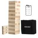 Outdoor Games Large Tower Stacking Game, 54 Wooden Blocks, Stack Up to 4 Ft Tall, Includes Carry Bag and Scoreboard, Backyard and Beach Lawn Yard Fun for Adults and Family