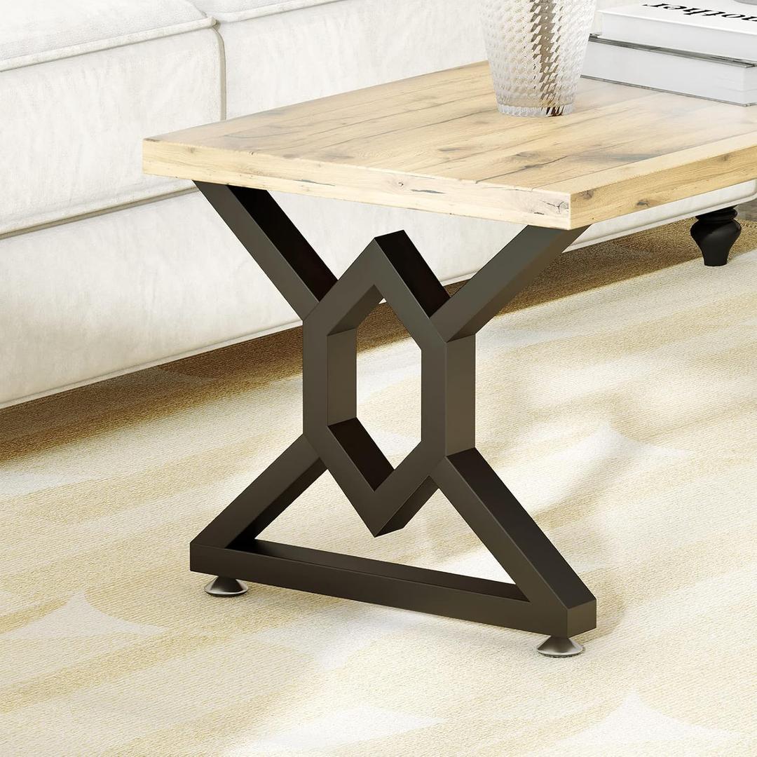 16" X-Shaped Metal Furniture Legs for DIY Coffee Table Legs, Desk Legs, Bench Legs, etc. with Adjustable Floor Protectors Table Legs Set of 2