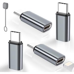 4 Pack Lightning to USB C Adapter for iPhone 15/16/17 Pro/17 Pro Max,for iPhone 17/16 Charger,17/16 Accessories,Fast Charging & Data Transfer