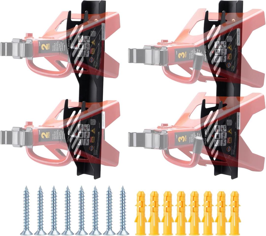 Jack Stand Wall Mount Organizer: Jack Stands Holder Storage Rack Mount - Fit for 2 & 3 Ton Jack Stand (2 Pack) Jack Stand Wall Mount Organizer: Jack Stands Holder Storage Rack Mount - Fit for 2 & 3 Ton Jack Stand (2 Pack)