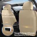 AOOG Seat Covers Custom Fit for Chevy Silverado GMC Sierra 2007-2025 1500 2500HD 3500HD Crew,Double,Reguler Cab, Pickup Truck Seat Cover Protector Cushion with Faux Leather (Beige, Front Set)