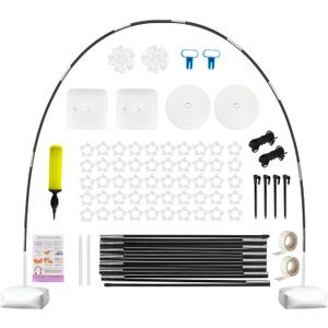 Balloon Arch Kit Frame, 10FT Wide & 9FT Height Adjustable Balloon Arch Stand for Floor with Base for Party Garland Graduation Wedding Birthday Baby Shower Theme Party Decorations (Black)