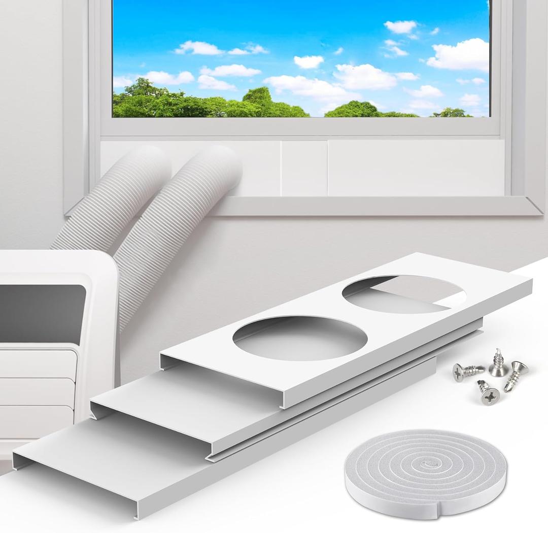 Air Jade Dual Hose Portable Air Conditioner Window Seal Kit, AC Window Vent Kit for Dual Hose Portable Air Conditioner with 5" Diameter Vent Pipe