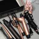 Ufree 5 in 1 Curling Iron with Interchangeable Ceramic Barrels (0.35"-1.25"), Curling Wand Set with Flat Iron Hair Straightener, Instant Heat Up, Dual Voltage Hair Curler, Gifts for Women