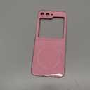 MINSCOSE for Samsung Galaxy Z Flip 5 Magnetic Neon Phone Case[Compatible with Magsafe],Cute Bling Glitter Thin Slim Shockproof Sparkly Cover for Women Girl for Samsung Flip 5 5G-Pink