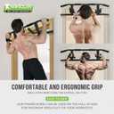 2025 Upgrade Multi-Grip Pull Up Bar with Smart Larger Hooks Technology - USA Original Patent, Designed, Shipped, Black/Green