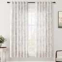 Vintage Floral Curtains 63 inch Length 2 Panels Set for Living Room Grey and Cream Printed Curtains Back Tab Neutral Farmhouse Bedroom Curtains Cottage Style Pretty Flower Patterned Linen Drapes