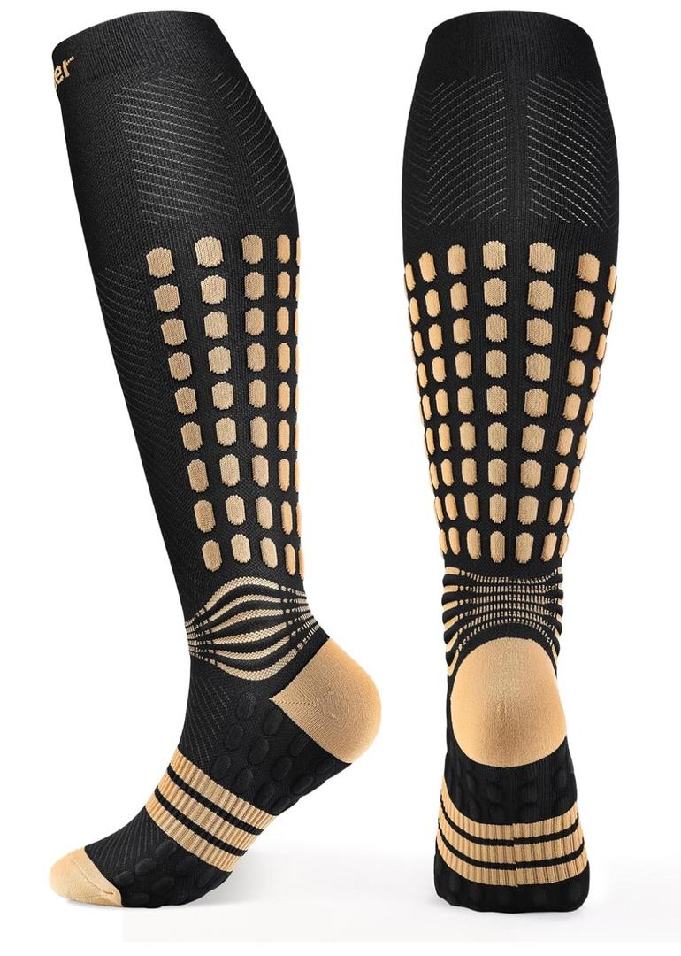 NEENCA Copper Compression Socks, Medical Knee-High Graduated Stockings, Ankle Support for Injury Recovery & Pain Relief, Women & Men Circulation, Swelling, Travel, Pregnancy, Flying—1 Pair, 20-30 mmHg, M