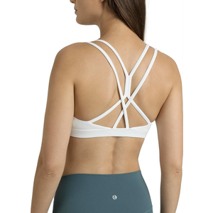 Colorfulkoala Women's Dreamlux Strappy Sports Bra Crisscross Back Yoga Tops with Molded Foam Cups ,Size S