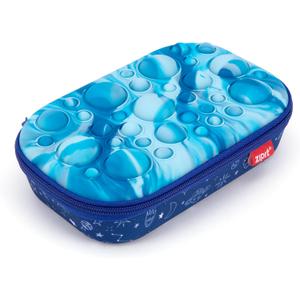 ZIPIT Bubble Pencil Case for Kids, Silicone Sensory Fidget Pencil Box for School, Large Capacity Stationery Organizer Box (Blue)