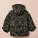 Amazon Essentials Girls and Toddlers' Lightweight Water-Resistant Hooded Packable Mock Puffer Jacket (X-Small, Black Stars)