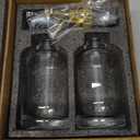 Molimoli Syrup Dispenser for Coffee Bars, Glass Syrup Bottle w. Pump, 16.9 oz 500 ml, Set of 2, Gold Upgraded Dispenser