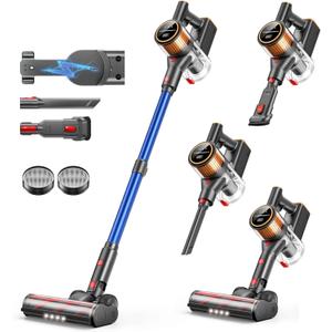 Cordless Vacuum Cleaner, 45Kpa 550W 60Mins Vacuum Cleaners for Home, Stick Vacuum Cordless Rechargeable, Wall Mount Charging, Self-Standing, Household Vacuum for Pet Hair/Carpet/Hardwood Floor(X9)