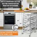 Lopeztek 10-Tier Quarter & Half Sheet Pan Rack - Bread Baking Speed Rack for Cooling, Bakery Stand with wheels for Bun Pan Tray, Home Kitchen Tiered Rolling Cart for Oven(for 1/2 & 1/4 Sheet)