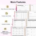 Oucaru 2026 Planner, Weekly and Monthly Planning Calendar, Jan 2026 - Dec 2026, 8.5" x 11", Spiral Bound, 12 Habit Trackers & Monthly Tabs, 2 Storage Pockets, Perfect for Office Home School Supplies (Pink)