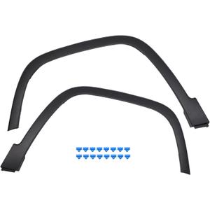 Front Driver and Passenger Side Wheel Fender Flare Molding with Clips for Jeep Cherokee 2014-2018