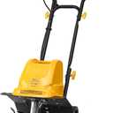 IncwBo Garden Rototiller 12-Inch 10.5-Amp Corded Electric Tiller/Cultivator, Adjustable Wheels, 8-Inch Tilling Depth, Powerful and Lightweight Tiller