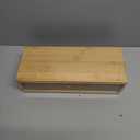 Bamboo Kitchen Drawer Organizer, Stackable Silverware Tray Utensil Organizer Cutlery Holder for Kitchen, Wooden Storage Box for Bathroom, Multi-Use Storage Bins Dividers for Office(12x3x2.5 inch