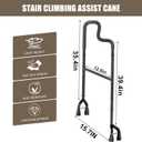 Stair Climbing Assist Cane for Both Walk Up and Down Stairs, Elderly Stair Lift Assist Devices with Adjustable Height fits Most Standard Steps, Step Helper for Those with Sore HIPS and Knees