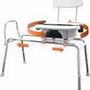 Eagle Health Supplies Sliding Shower Chair Tub Transfer Bench with Cut-Out Seat, FSA/HSA Eligible, Height Adjustable Shower Benches, Inside Shower, Swivel Shower Chair for Elderly and Disabled, 77663