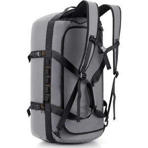 Hulongo Waterproof Duffel Bag Backpack for Men, Grey, 90L