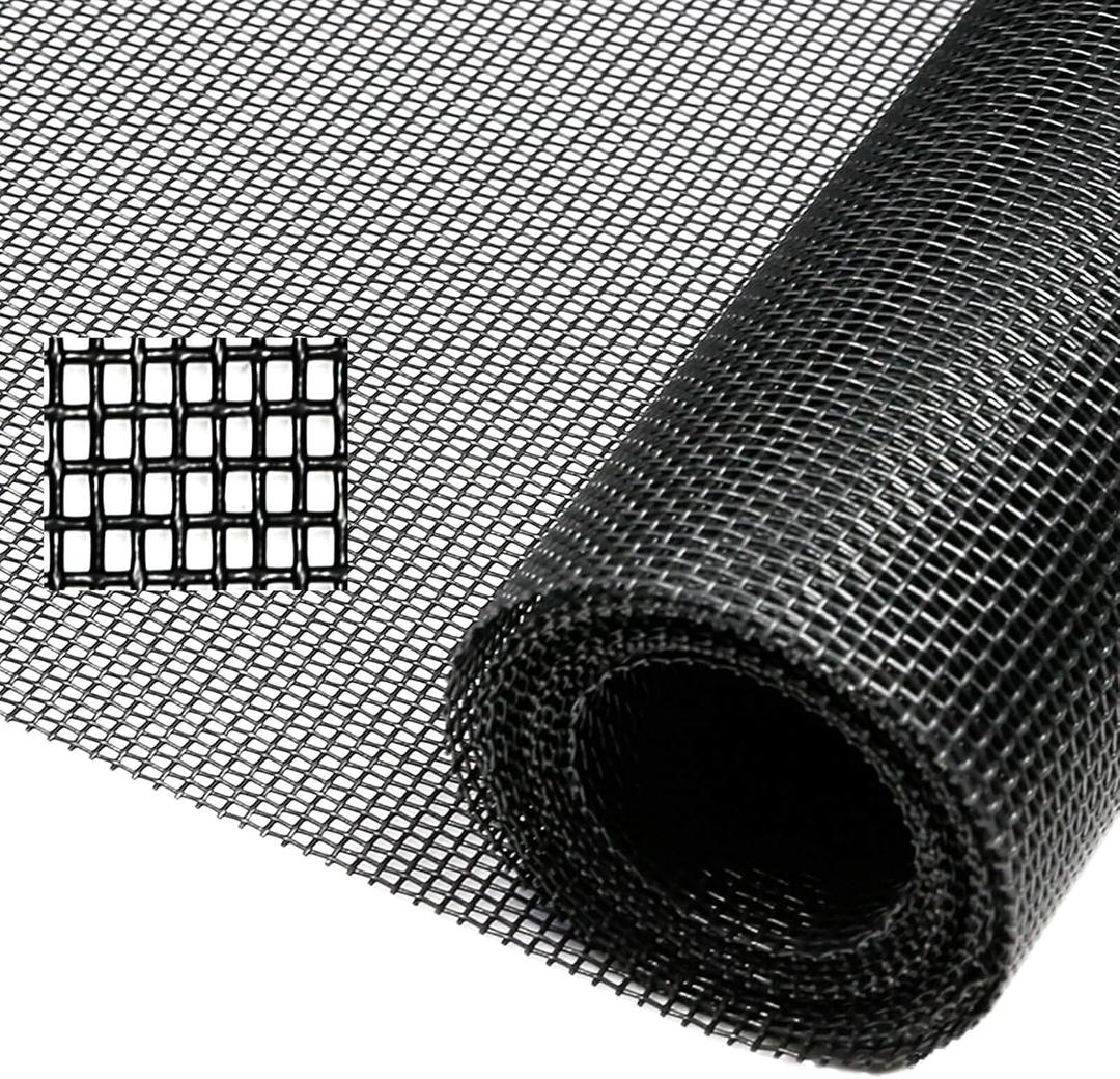 Tooltriz Pet Proof Window Screen Replacement, 39 inch W x 100 inch L, Upgraded Thicken Charcoal Mesh for Sliding Pet Screen Door Repair - Screen Door Protector for Dogs Patio Screen mesh