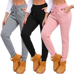 NEW YOUNG 3 Pack Fleece Lined Sweatpants for Women-Womens Joggers Pants with Pockets Workout Drawstring Lounge Yoga Pants for Women Winter Small