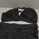 American Trends High Waisted Bikini Bottoms Ruched Tummy Control Swimsuits Bottoms Sexy Swim Bottom Bathing Suits for Women (18 Plus, Black)