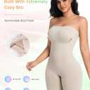 SIMIYA Shapewear Bodysuits Built in Bra, Tummy Control Strapless/strap Top for Women, Full Body Shaper Seamless Waist Trainer (Beige), XL