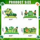 2 x St. Patrick's Day Table Decoration Shamrock Sign Centerpieces Leprechaun Decoration for Saint Patty's Table Decor Irish Green Gnome Truck Wood Sign for Tabletop Home